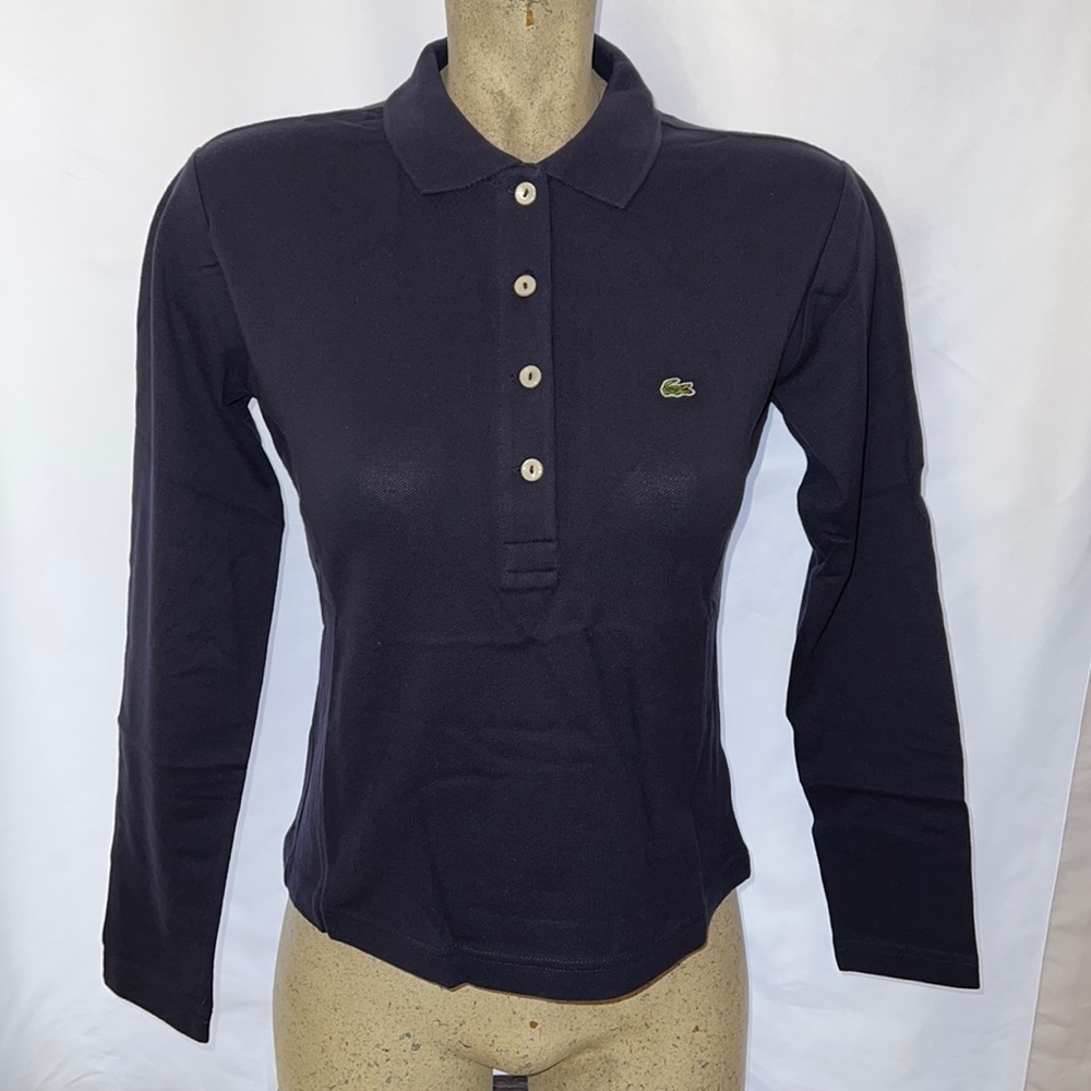 Navy blue Lacoste long sleeve top brand new without tags size six